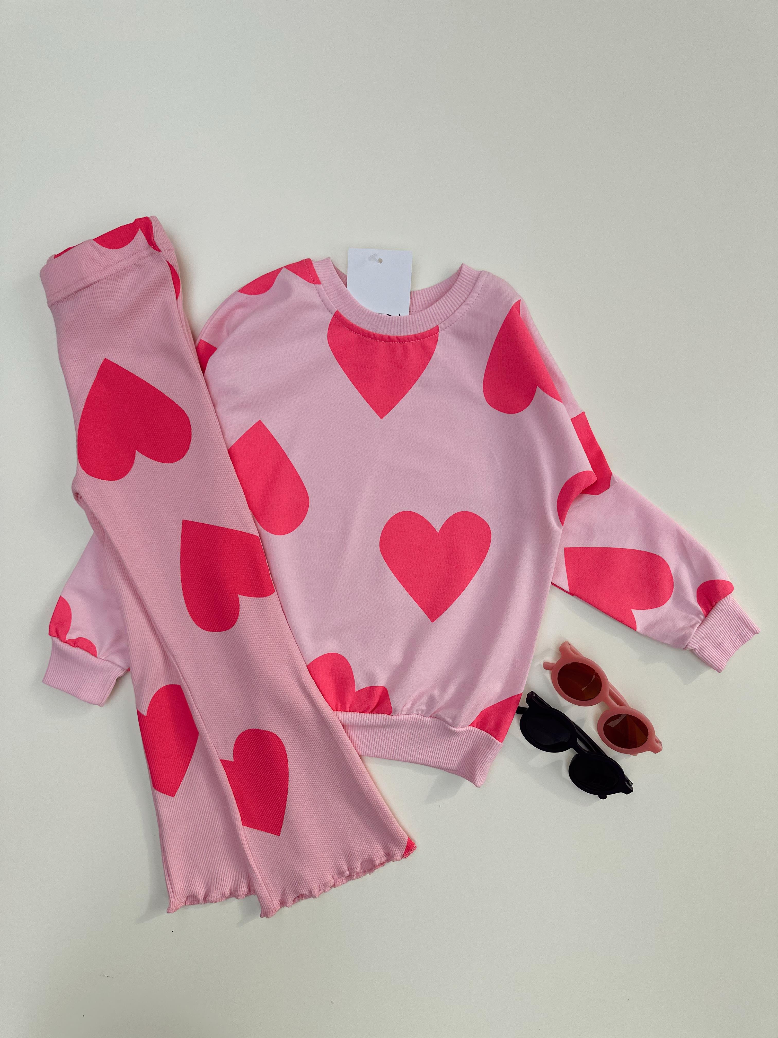 Nişantaşı Kids KALP DESEN PEMBE  2'Lİ TAKIM