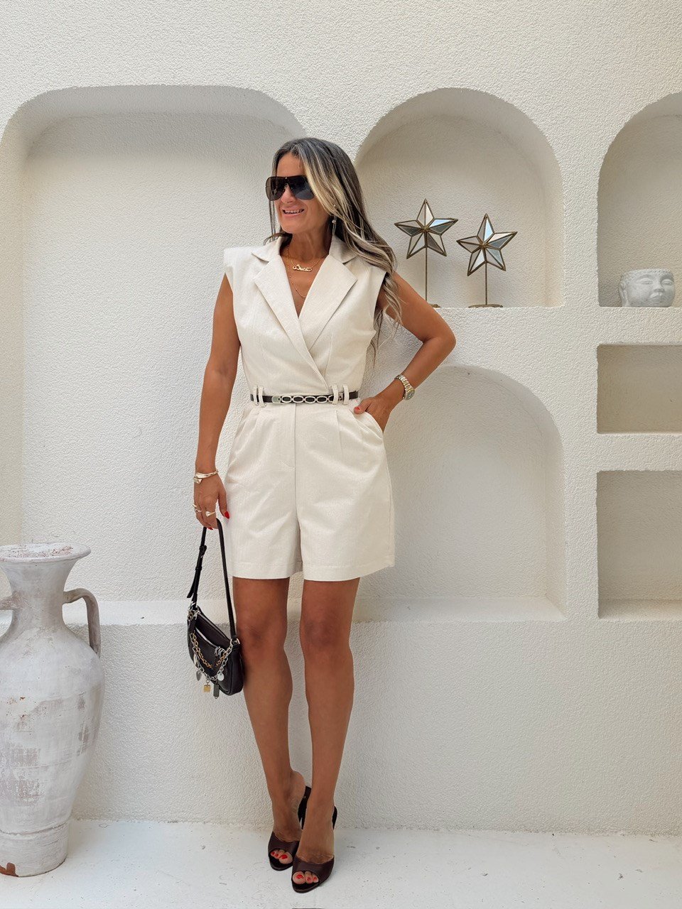 Nişantaşı Butik KEMER DETAY KRUVAZE ŞORT TULUM