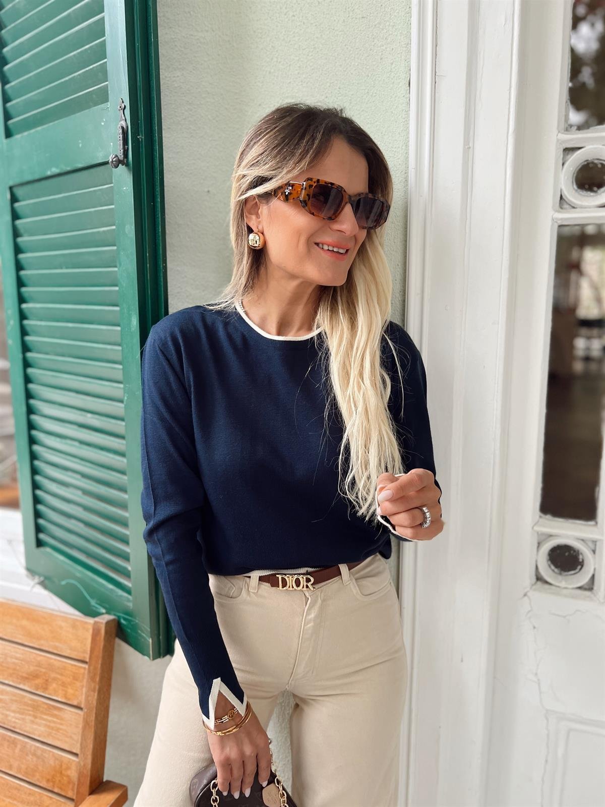 Nişantaşı Butik KOL YIRTMAC MEVSİMLİK TRİKO LACİVERT