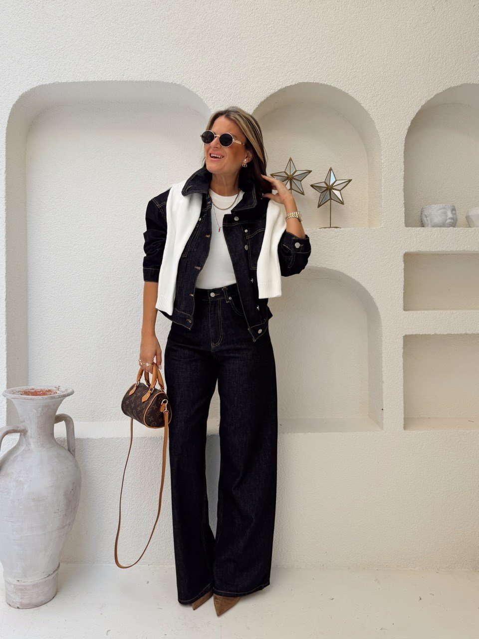 Nişantaşı Butik KONTRAST DİKİŞLİ YÜKSEK BEL STRAİGHT JEAN