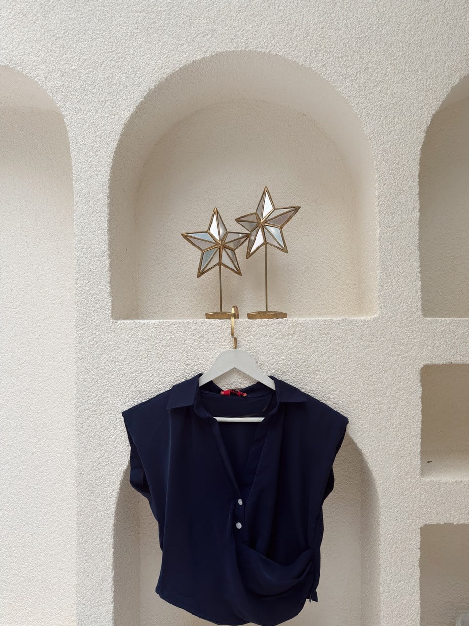 Nişantaşı Butik KRUVAZE DETAY GÖMLEK BLUZ LACİVERT