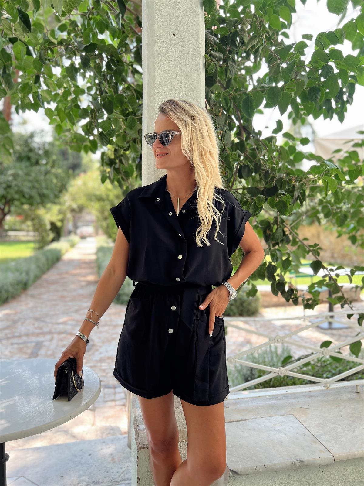 Nişantaşı Butik KUŞAK DETAY SİYAH TULUM