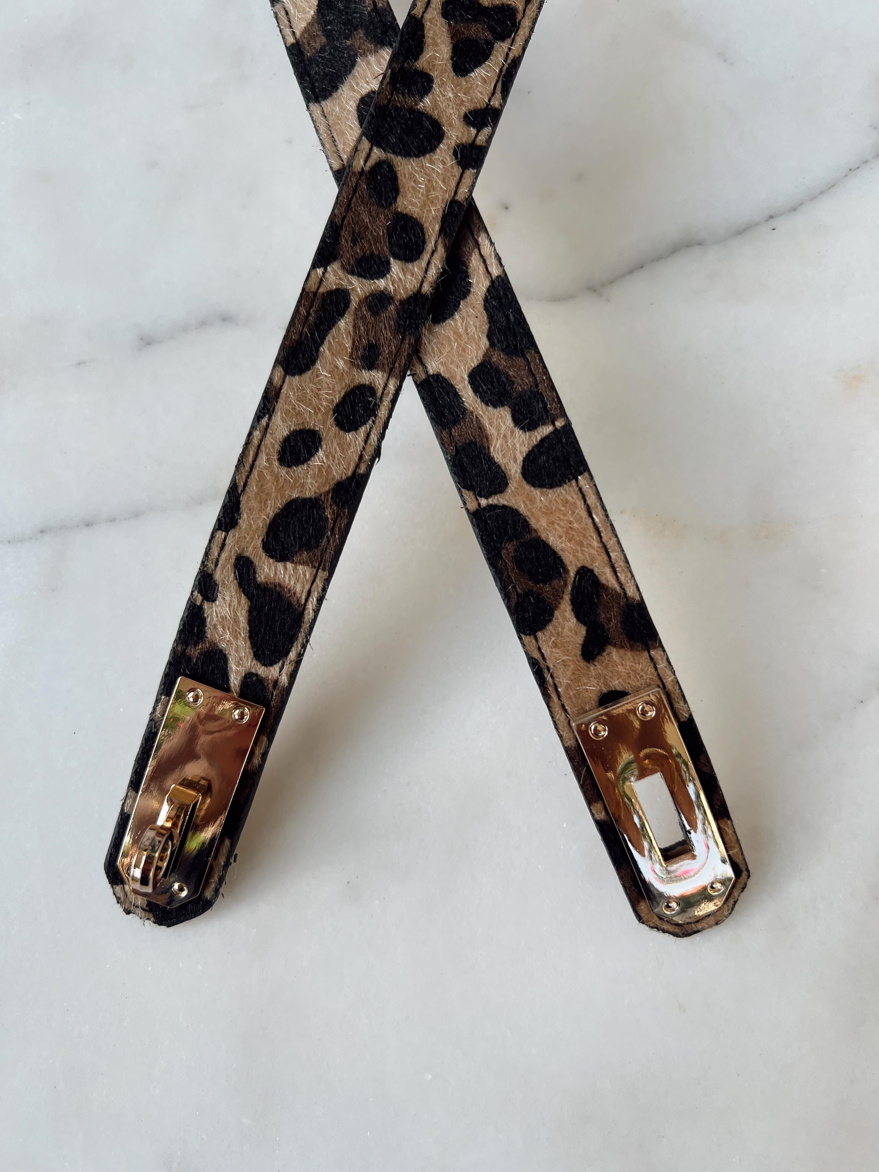 Nişantaşı Butik LEOPAR LASTİKLİ KEMER GOLD TOKA