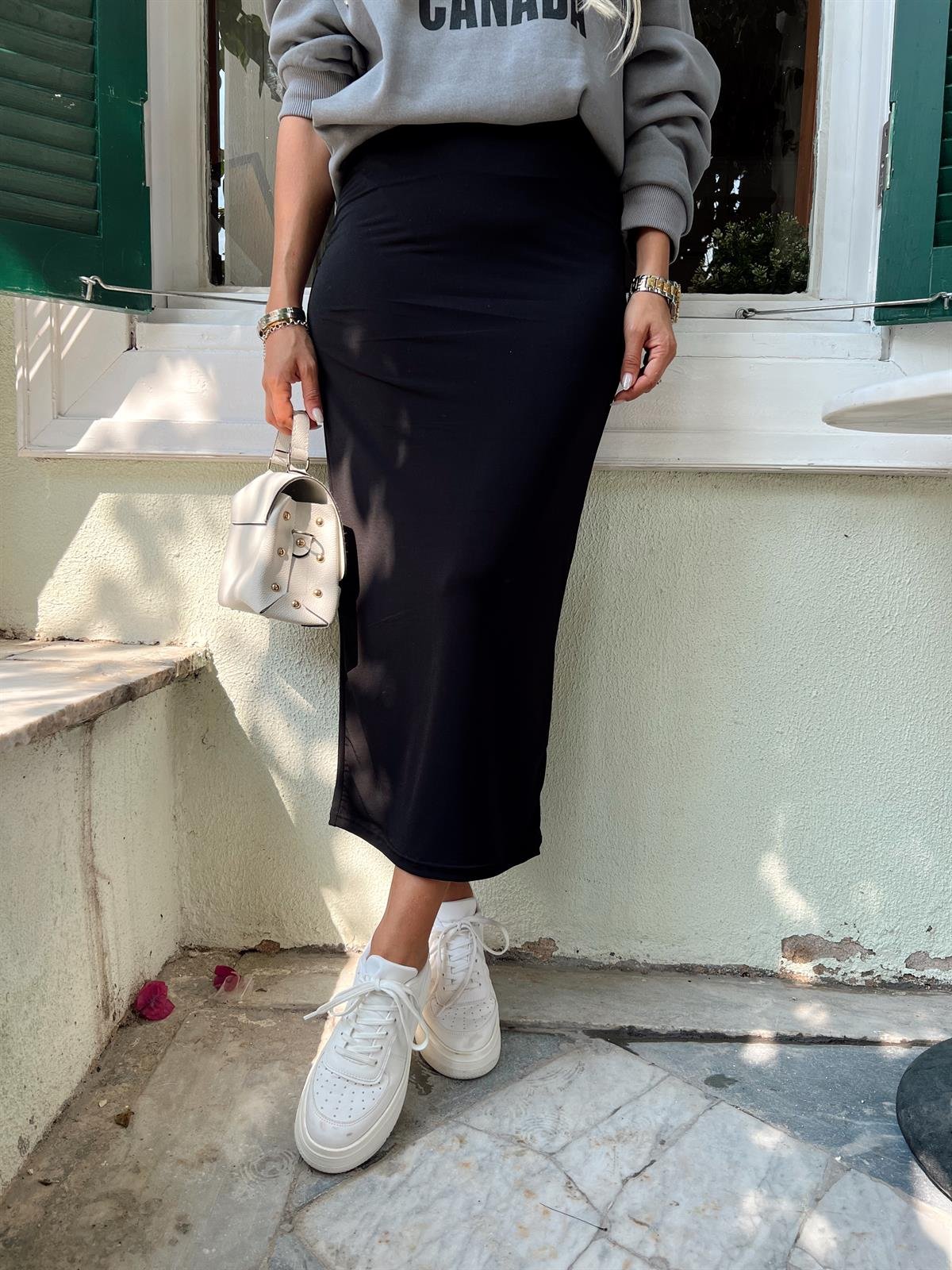 Nişantaşı Butik LİKRALİ KALEM MİDİ ETEK