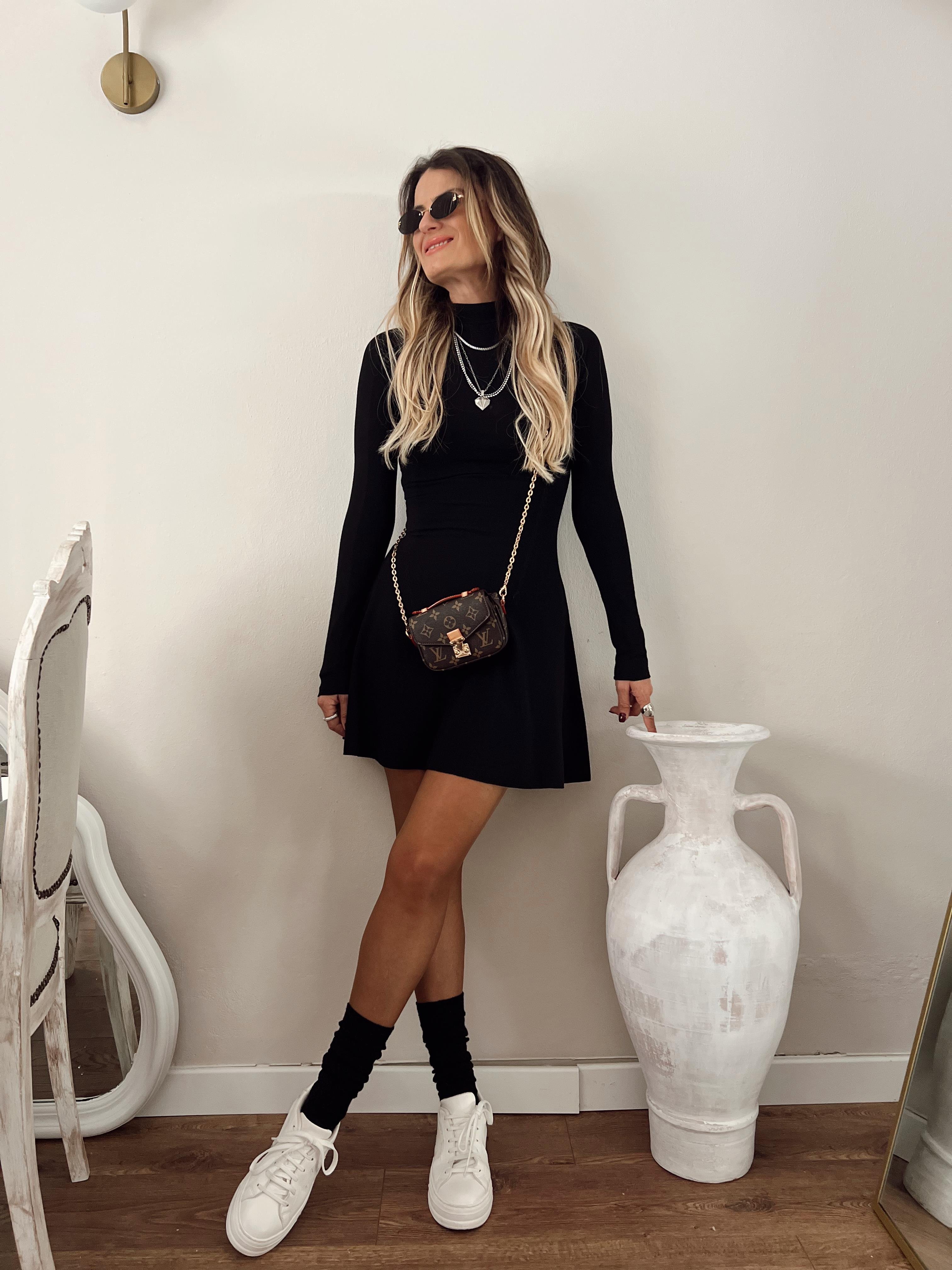 Nişantaşı Butik MODAL KUMAŞ ÇAN MODEL  SİYAH  ELBİSE