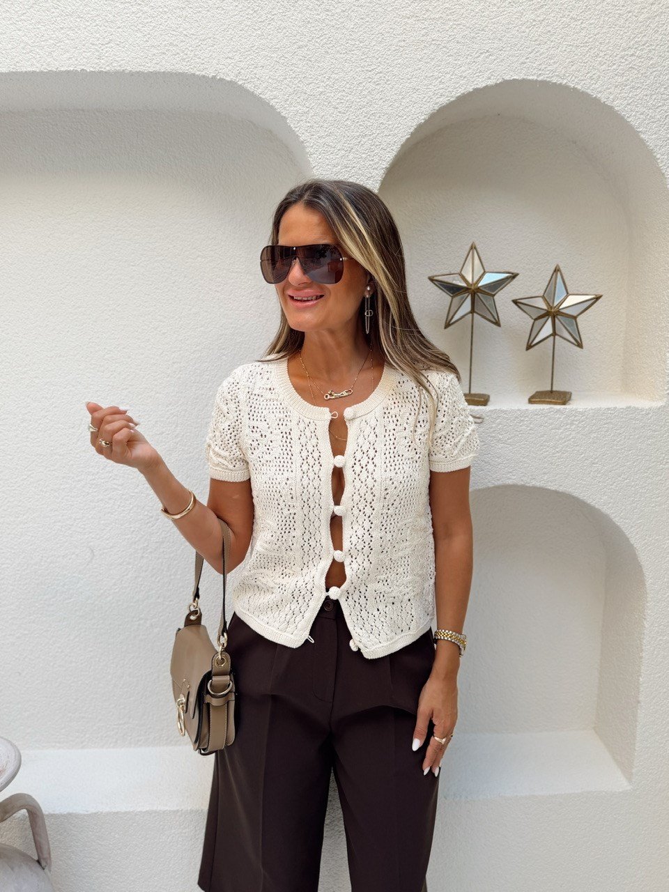 Nişantaşı Butik MOTİFLİ ELİT TRİKO EKRU