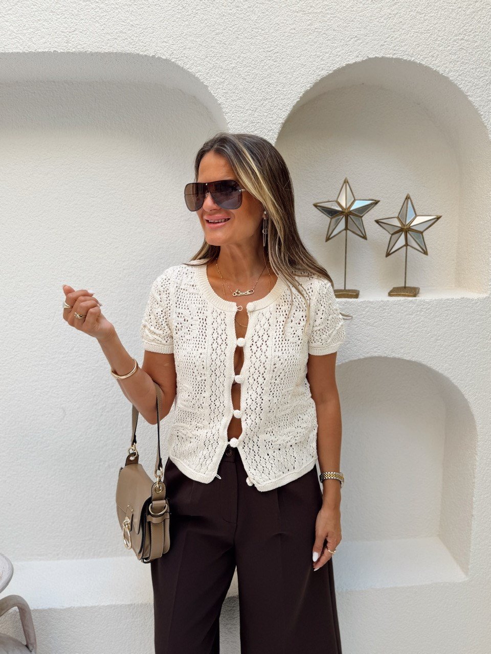 Nişantaşı Butik MOTİFLİ ELİT TRİKO EKRU