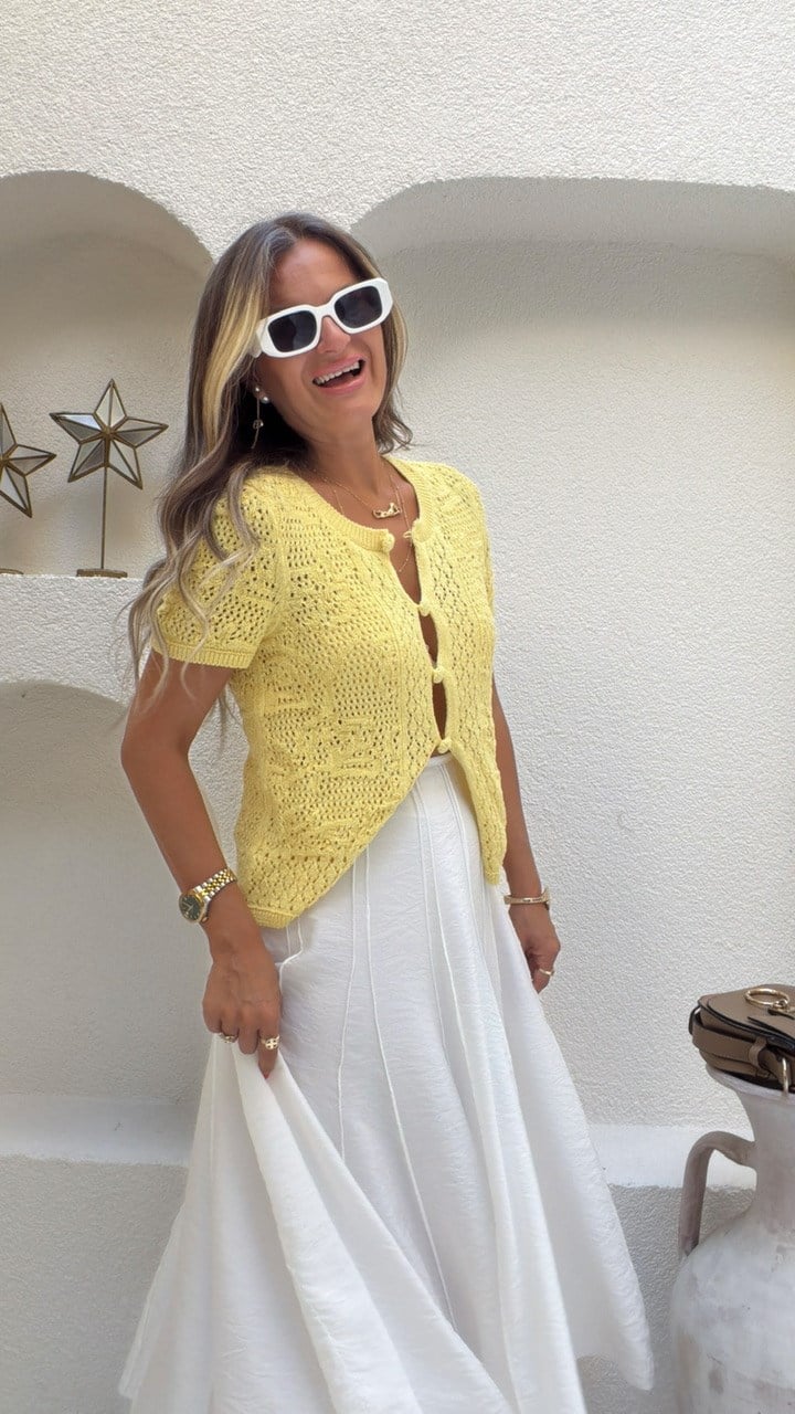 Nişantaşı Butik MOTİFLİ ELİT TRİKO SARI