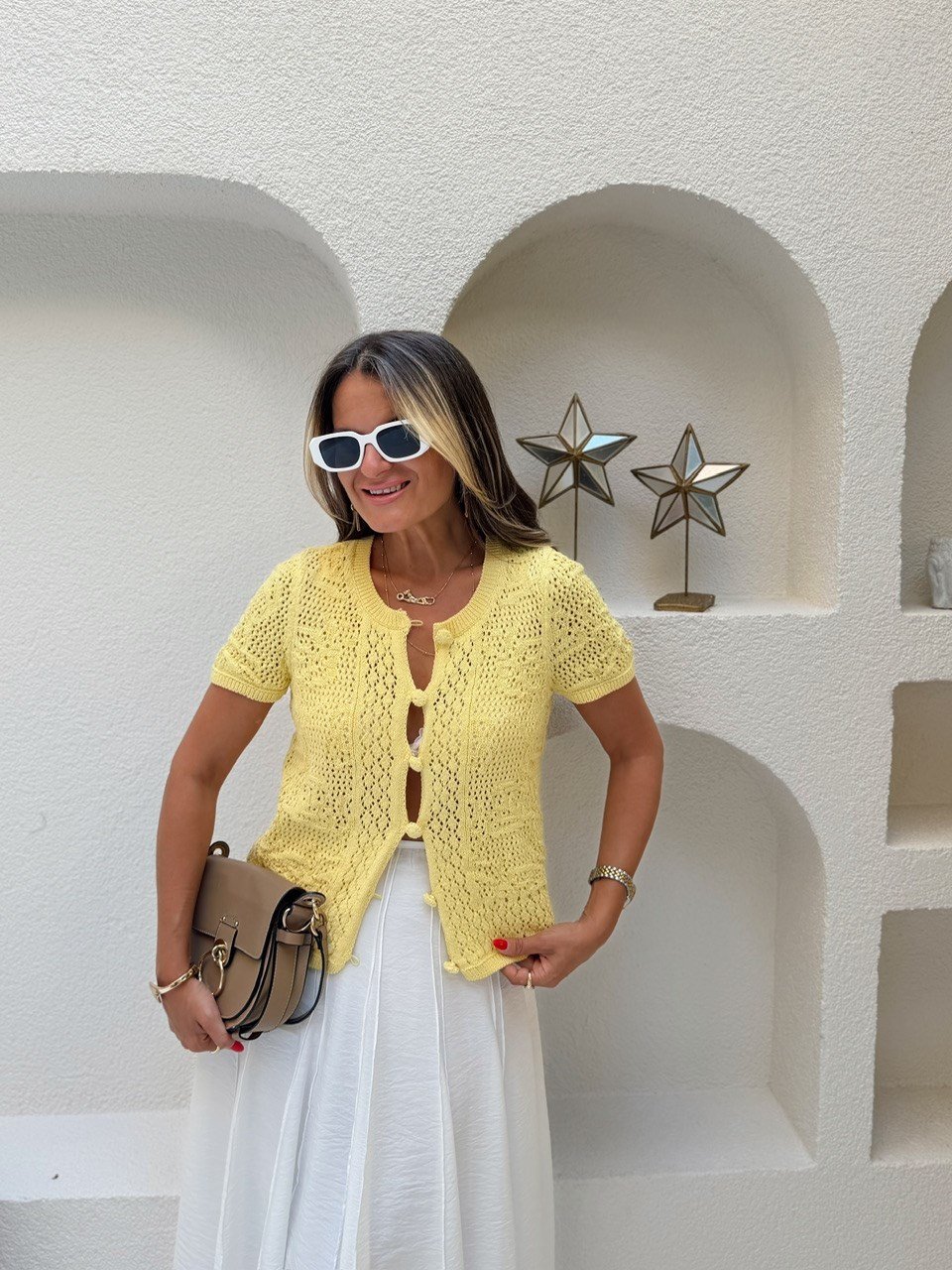 Nişantaşı Butik MOTİFLİ ELİT TRİKO SARI