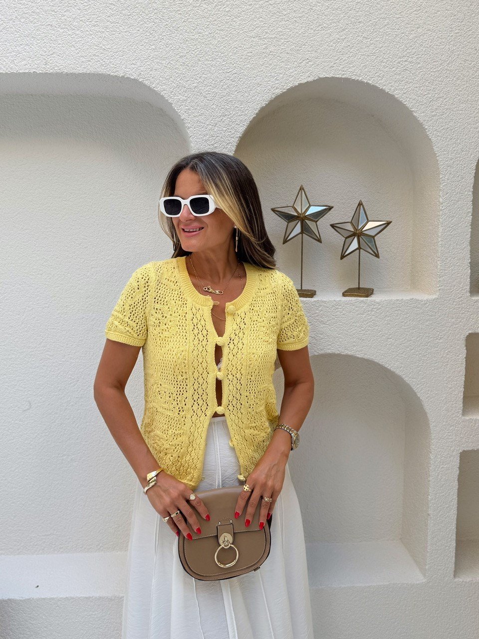 Nişantaşı Butik MOTİFLİ ELİT TRİKO SARI