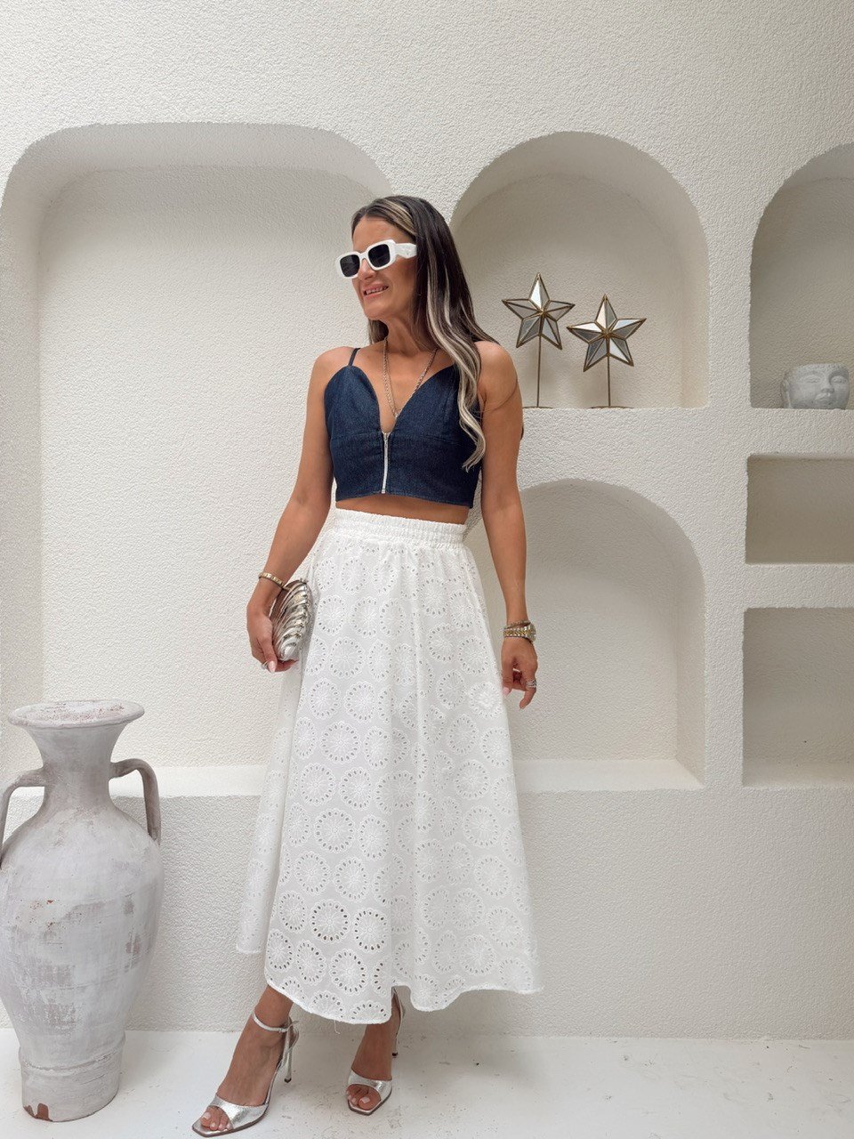 Nişantaşı Butik NAKIŞ DETAY ASTARLI FİSTO ETEK