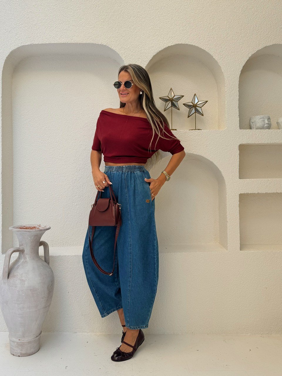 Nişantaşı Butik NAKIS DETAY MAVİ BALON JEAN