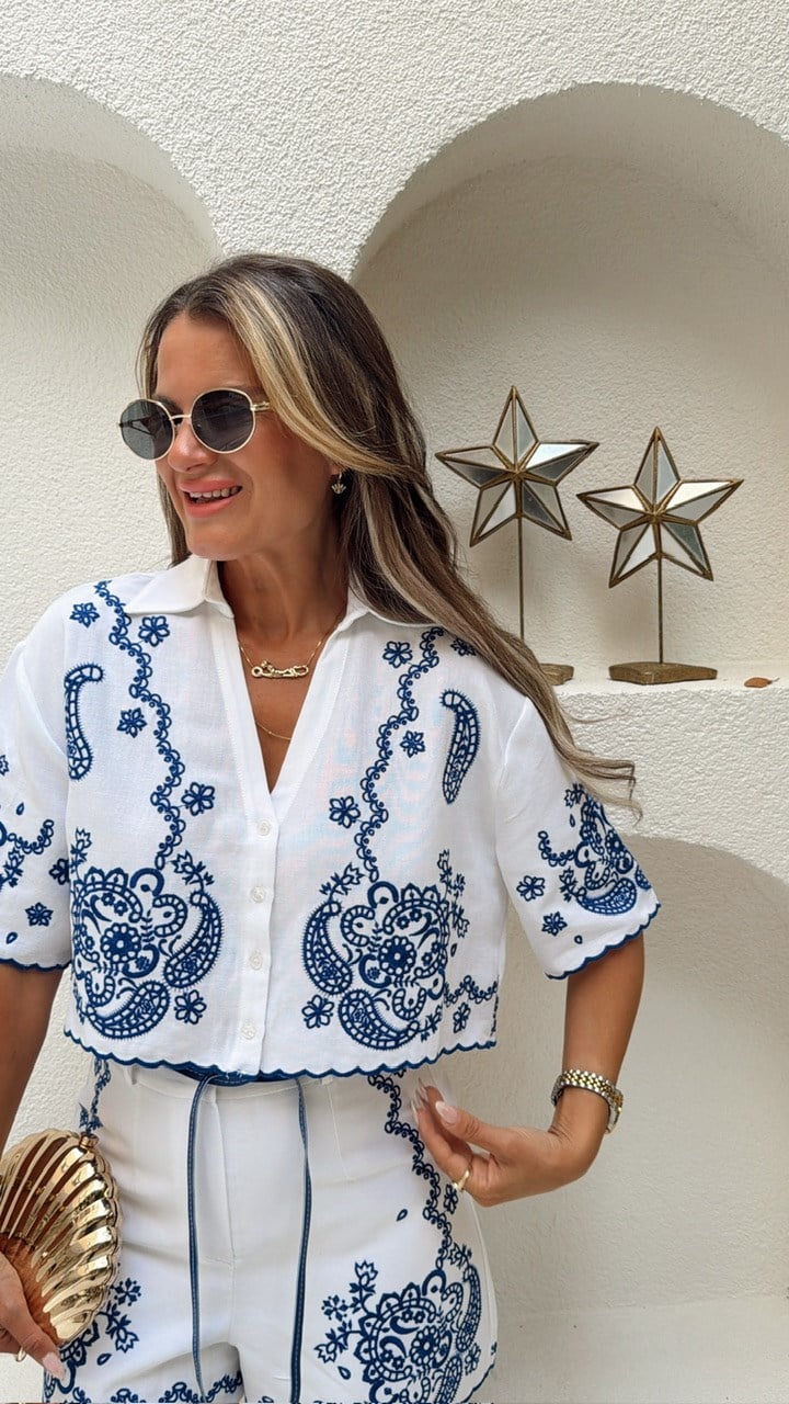 Nişantaşı Butik NAKIS İSLEME PAMUK GÖMLEK