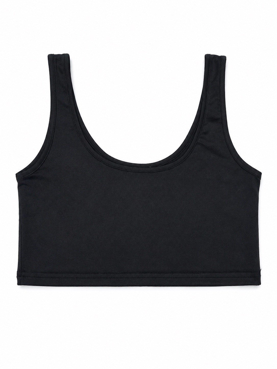 Nişantaşı Butik ÖN ARKA U YAKA BASİC CROP SİYAH