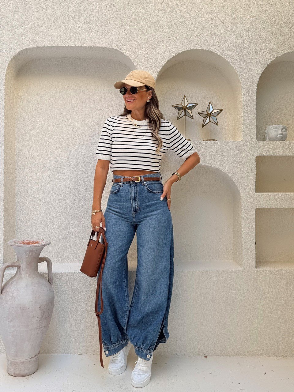 Nişantaşı Butik PAÇA DETAY YIKAMALI ŞALVAR JEAN PANTOLON
