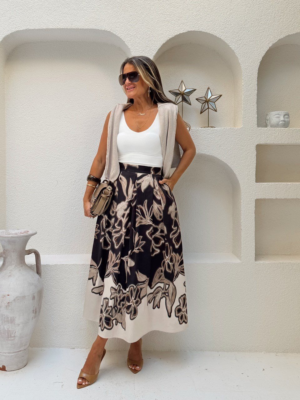Nişantaşı Butik PASTEL DESEN MAXİ ETEK