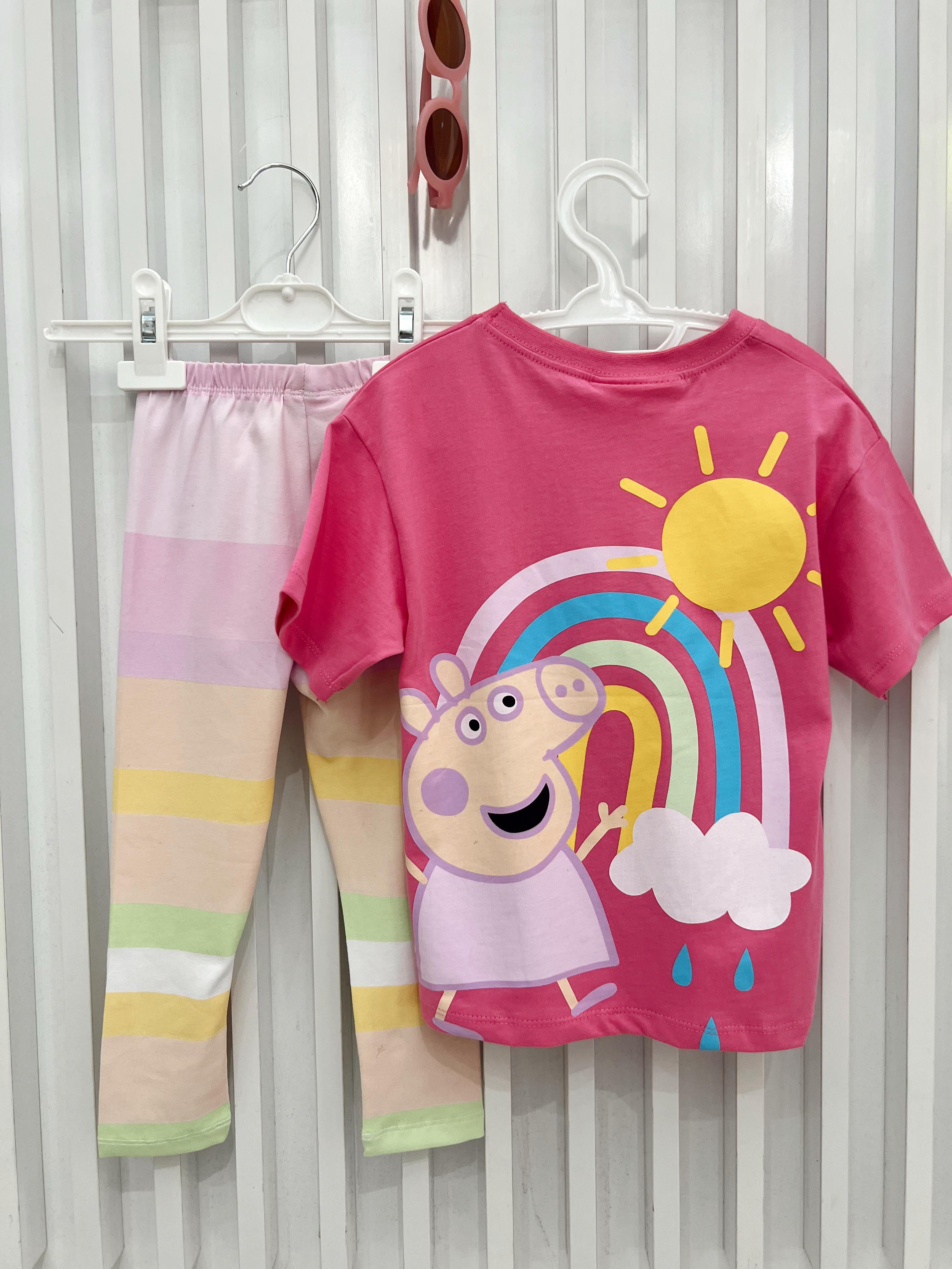 Nişantaşı Kids PEPPA GÖKKUŞAĞI BASİC PAMUKLU 2'Lİ TAKIM