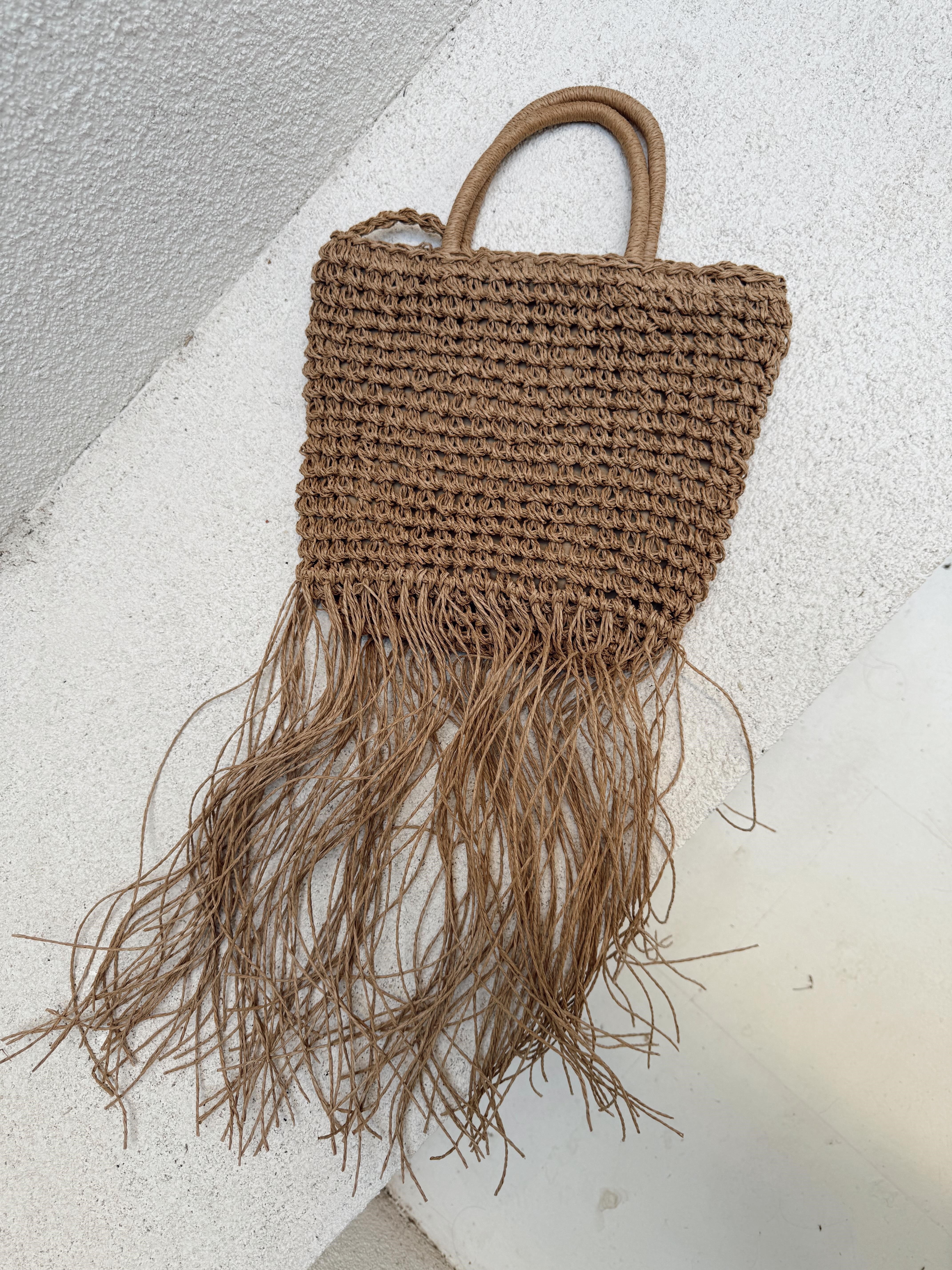 Nişantaşı Butik SAÇAK DETAY  HASIR ÇANTA 