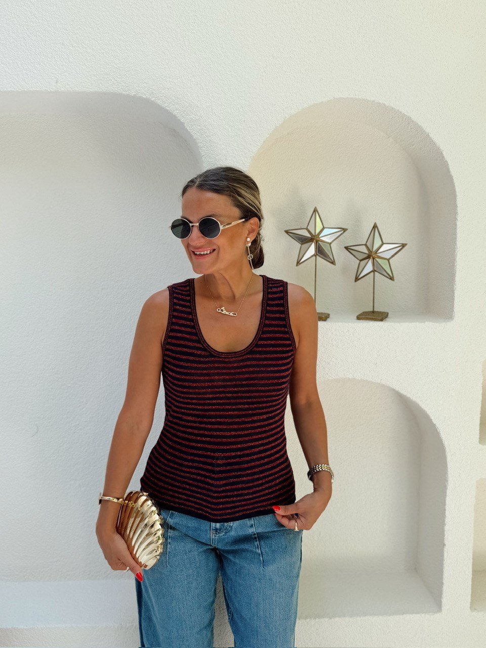 Nişantaşı Butik SİM DETAY ŞERİTLİ TRANSPARAN BLUZ