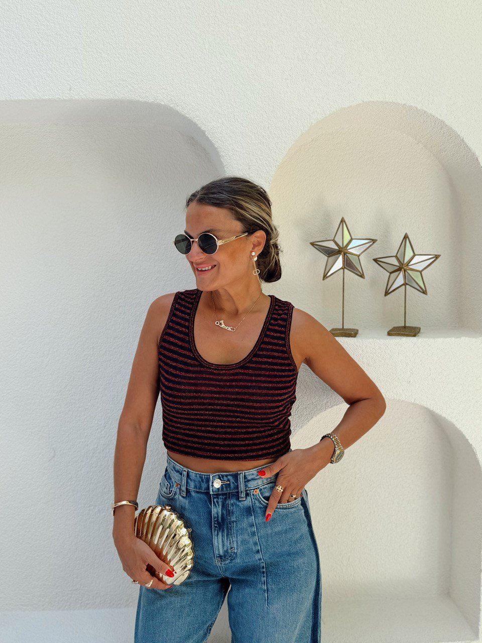 Nişantaşı Butik SİM DETAY ŞERİTLİ TRANSPARAN BLUZ