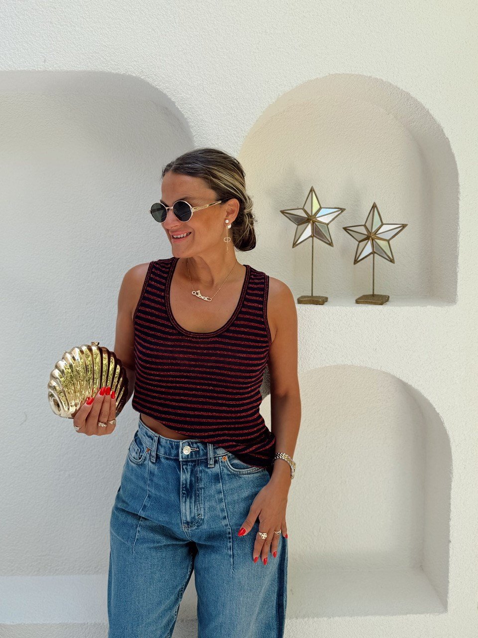 Nişantaşı Butik SİM DETAY ŞERİTLİ TRANSPARAN BLUZ