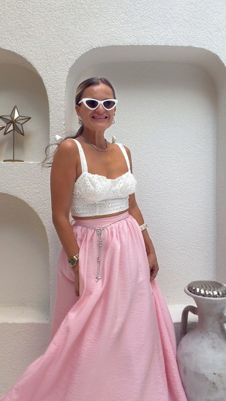 Nişantaşı Butik SIRT GİPELİ FİSTO CROP BLUZ 