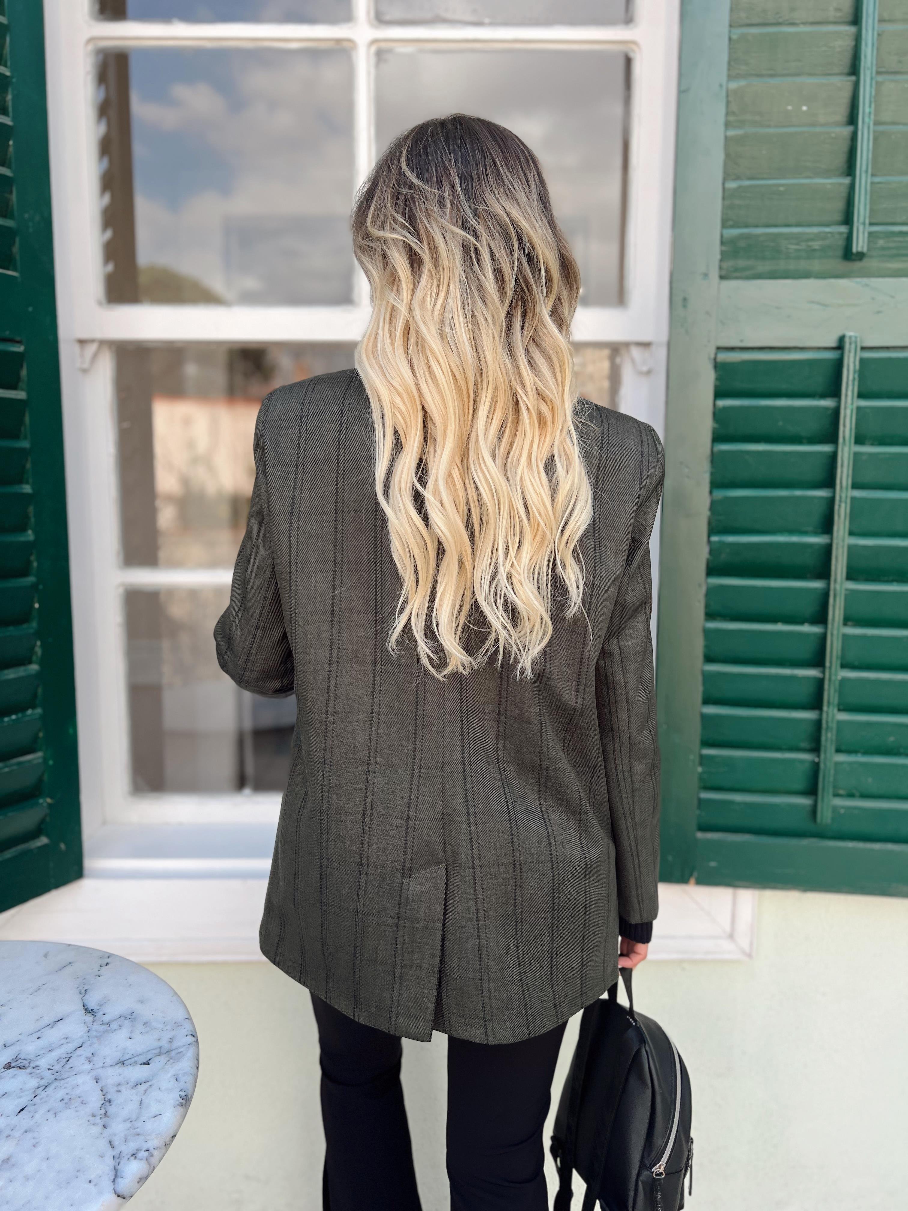 Nişantaşı Butik SİYAH ÇİZGİLİ BLAZER CEKET