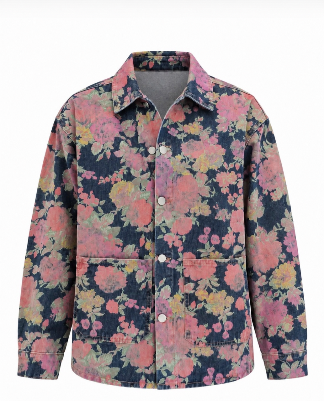 Nişantaşı Butik SOFT FLORAL DESEN MEVSİMLİK JEAN CEKET