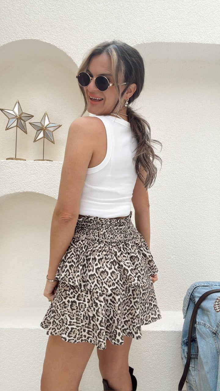 Nişantaşı Butik ŞORT ASTAR LEOPAR KATKAT ETEK 