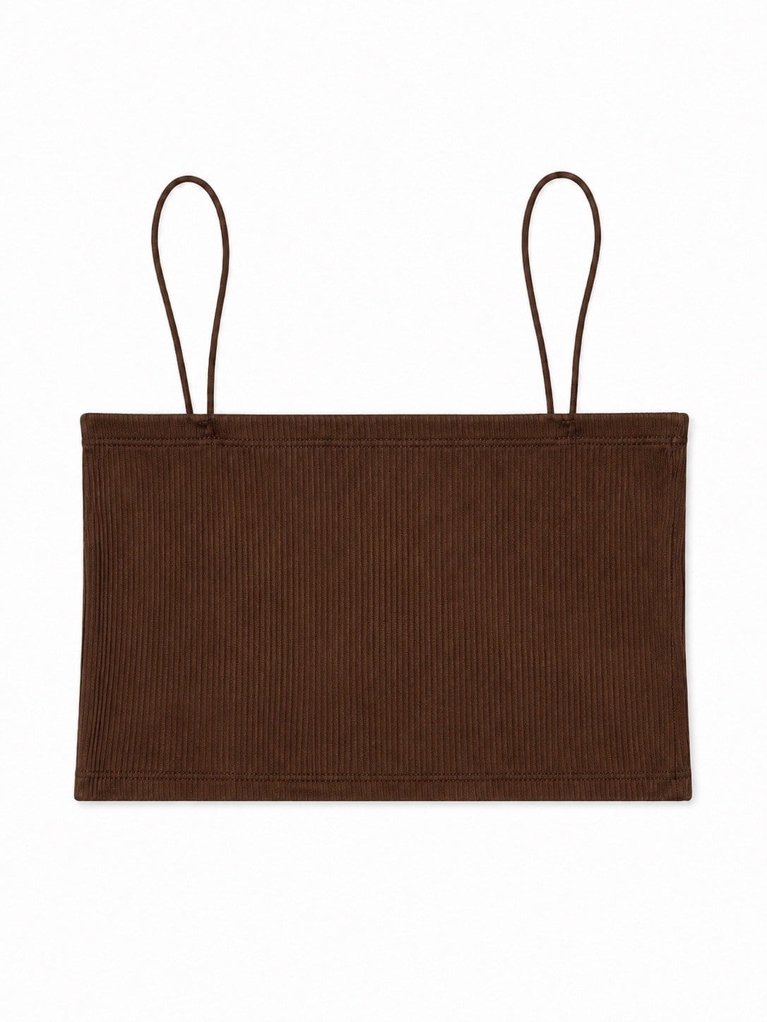 Nişantaşı Butik SPAGETTİ ASKI BASİC CROP KAHVE