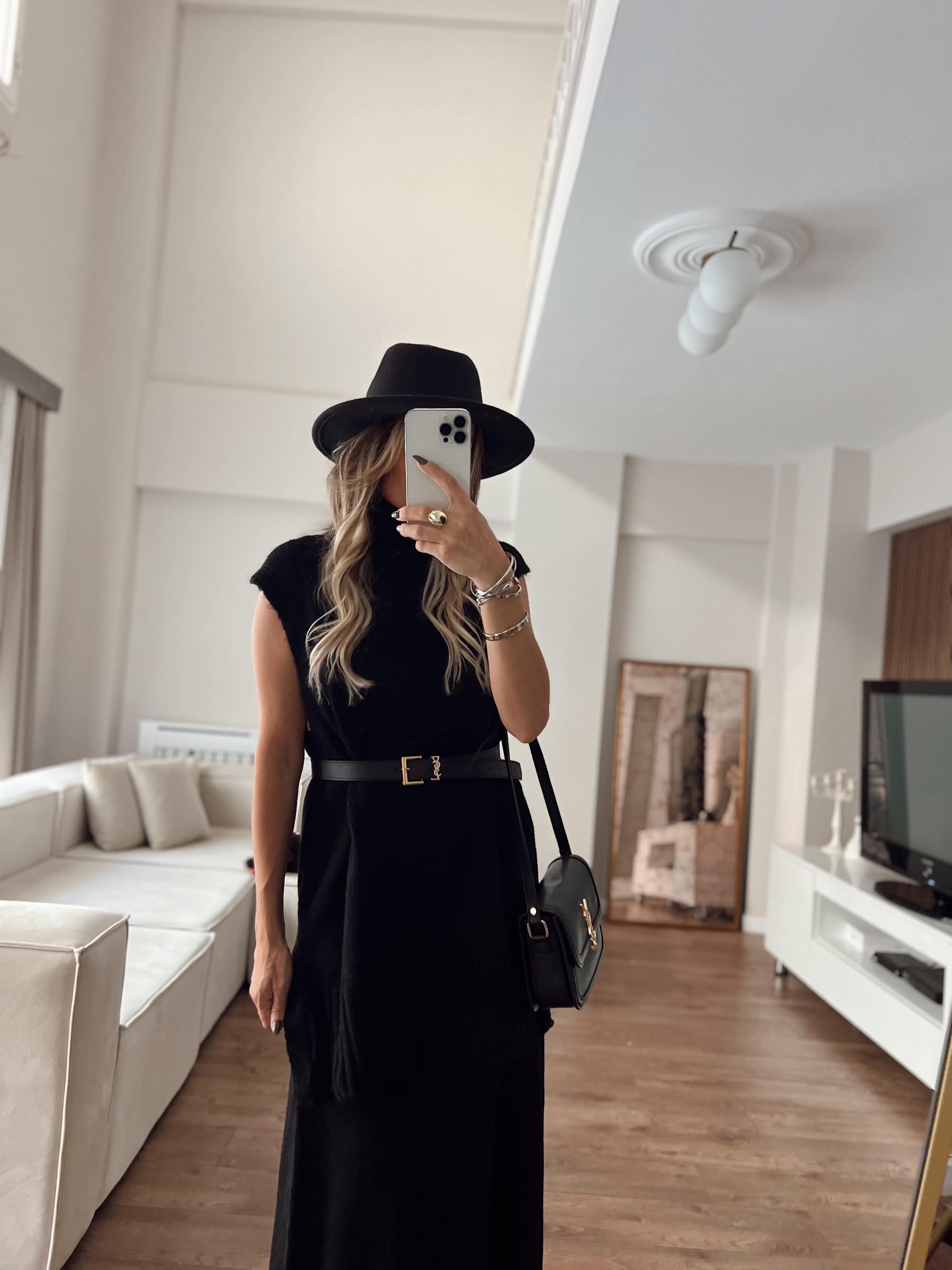 Nişantaşı Butik SÜVETER ETEK TRİKO TAKIM SİYAH