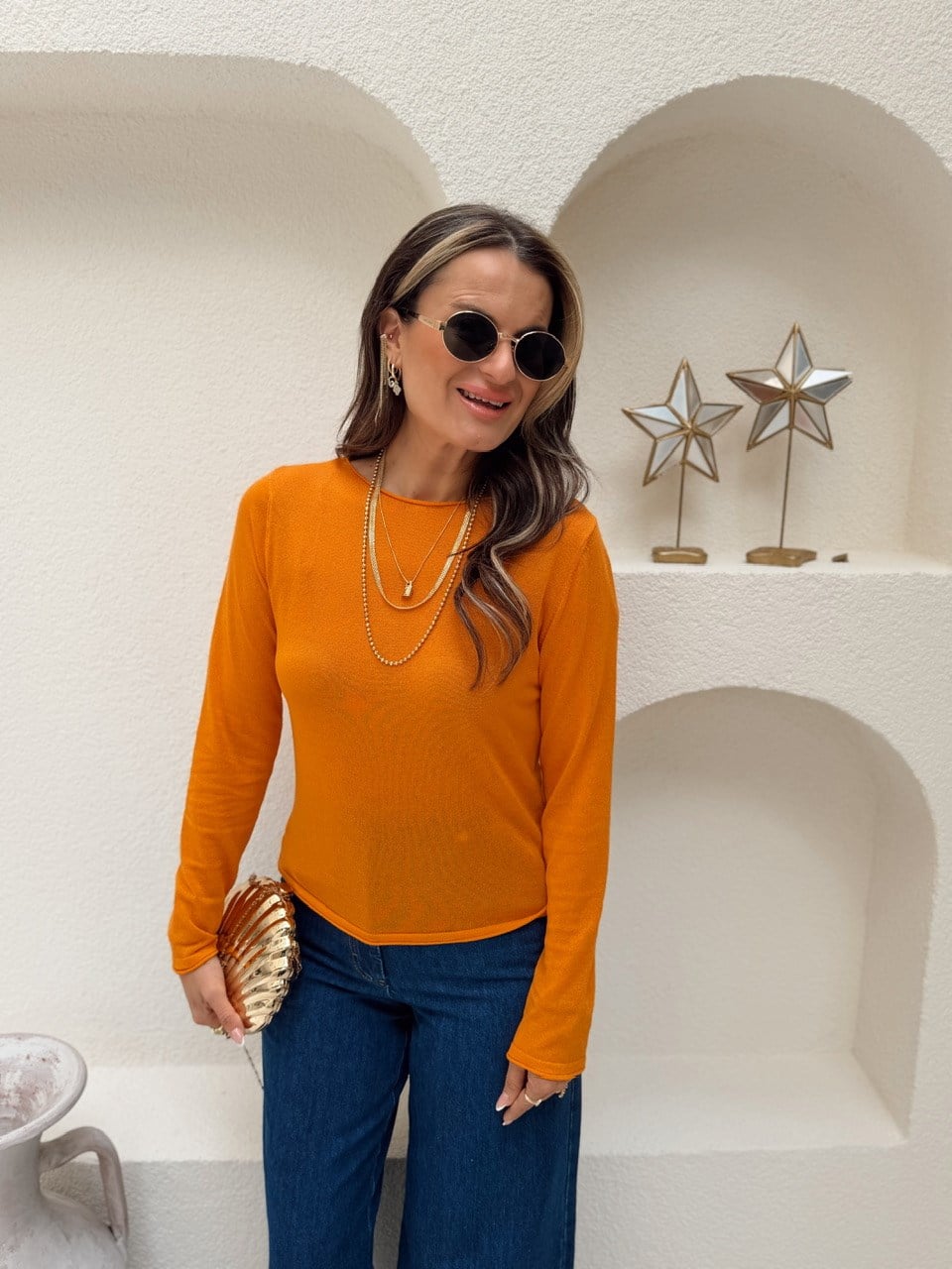 Nişantaşı Butik TRANSPARAN TRİKO TURUNC