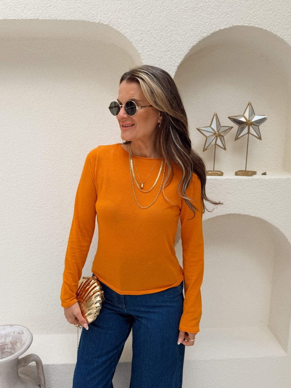 Nişantaşı Butik TRANSPARAN TRİKO TURUNC