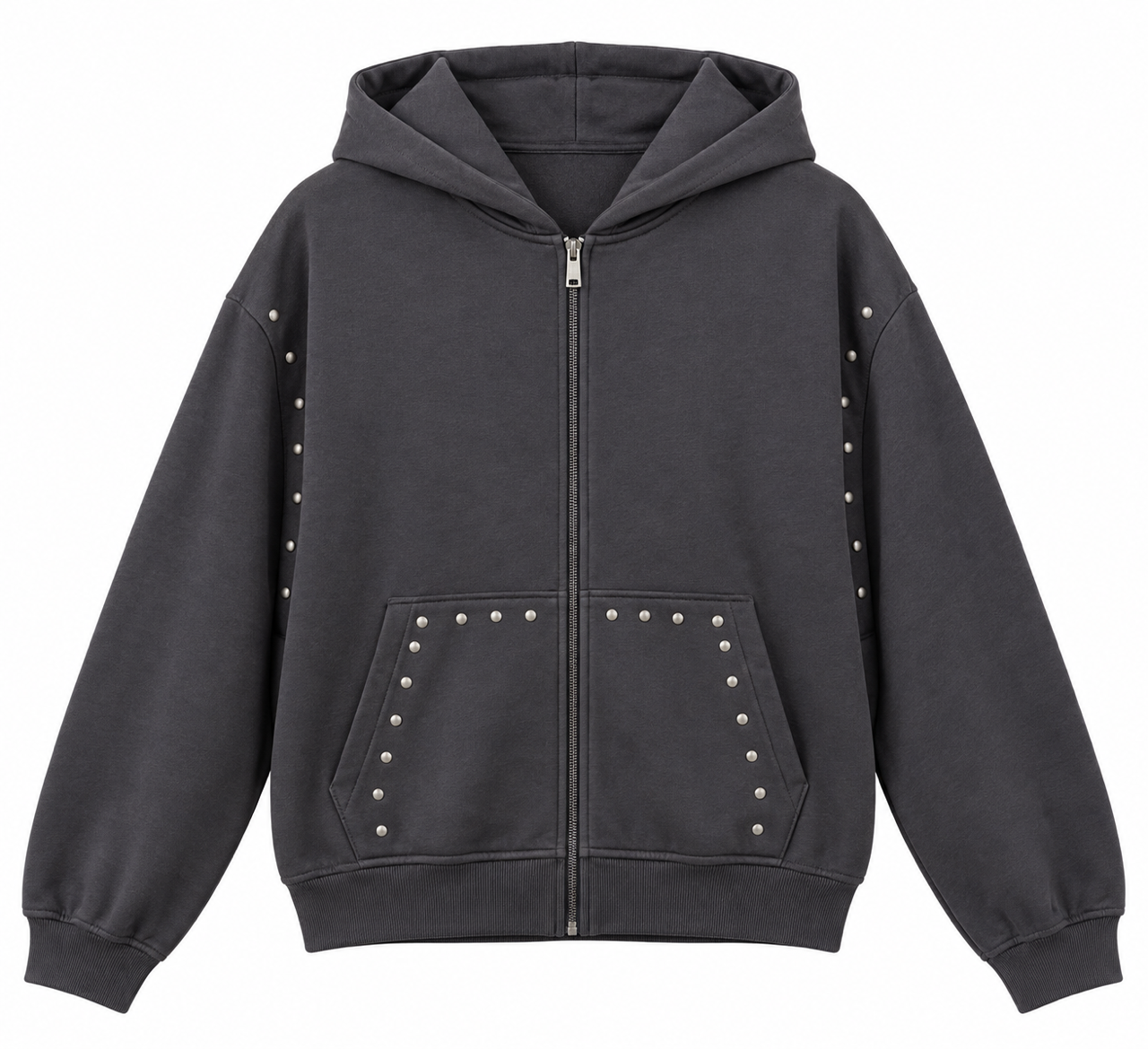 Nişantaşı Butik TROK DETAY FÜME KAPŞONLU SWEAT CEKET