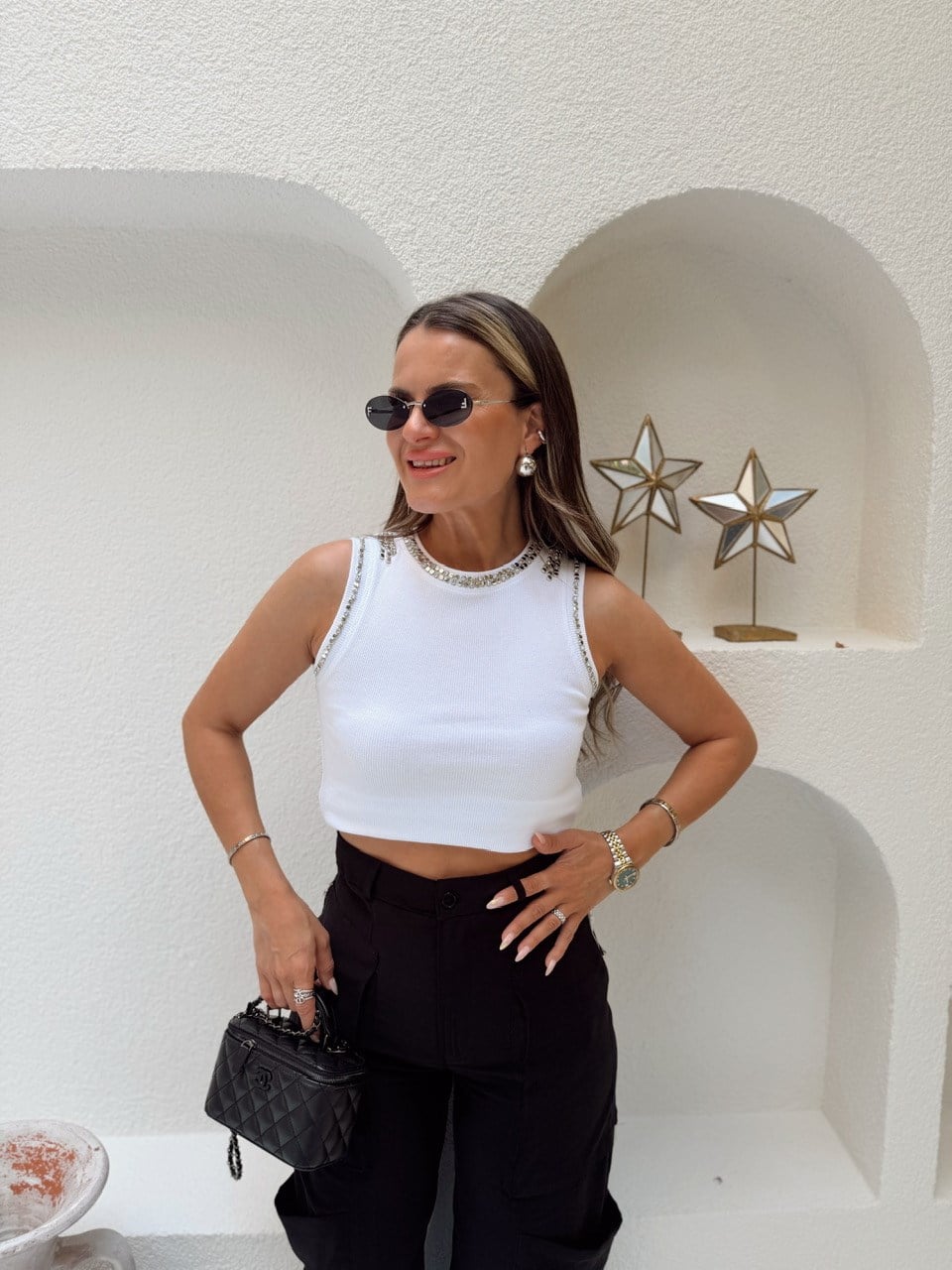 Nişantaşı Butik TROKLU TAS DETAY HALTER BASİC