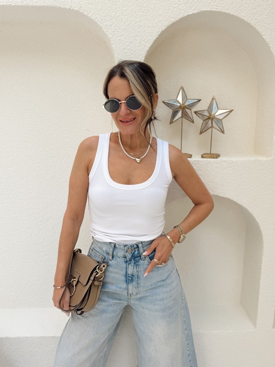 Nişantaşı Butik U YAKA FİTİLLİ BASİC BEYAZ