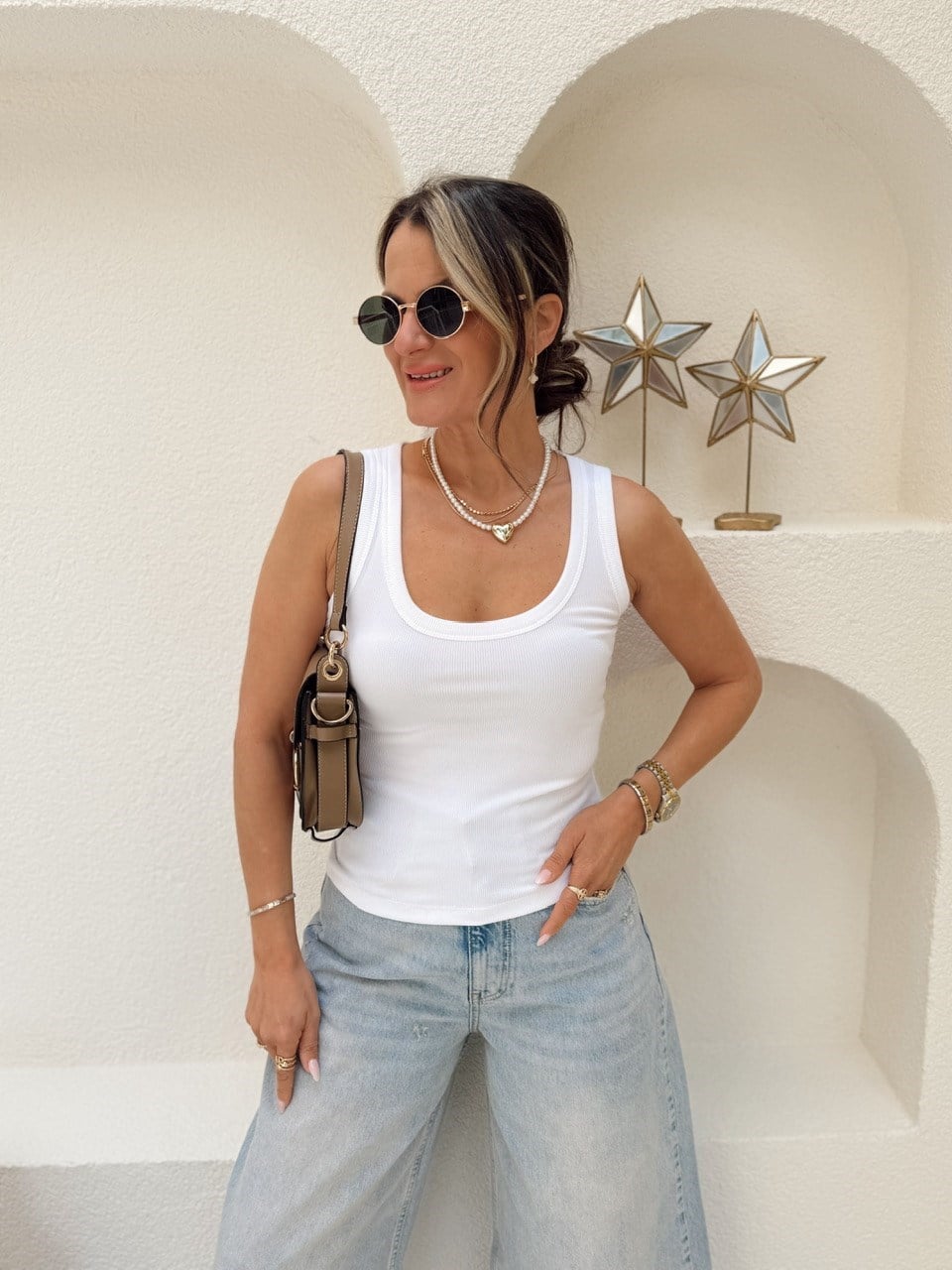 Nişantaşı Butik U YAKA FİTİLLİ BASİC BEYAZ