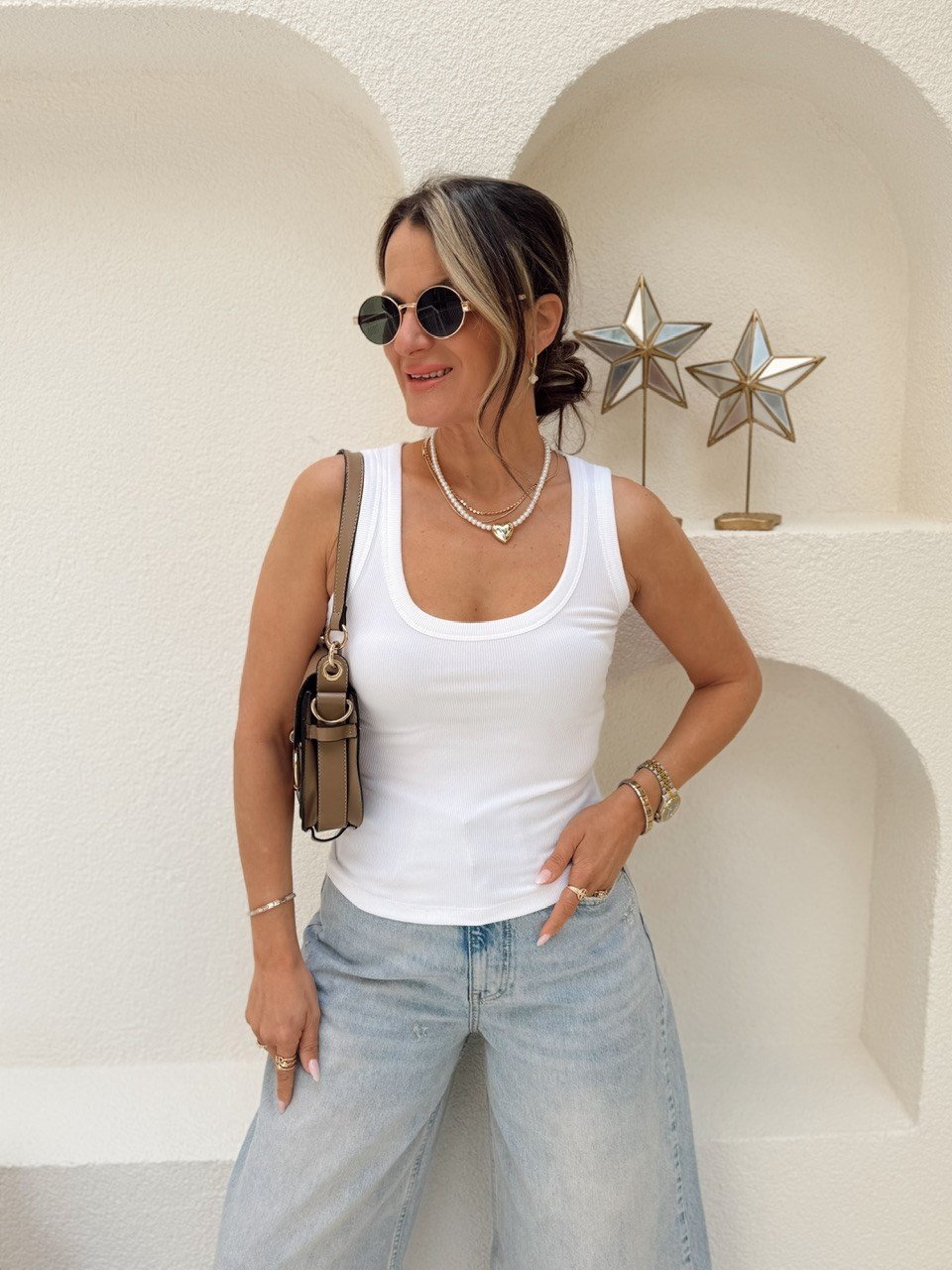 Nişantaşı Butik U YAKA FİTİLLİ BASİC BEYAZ
