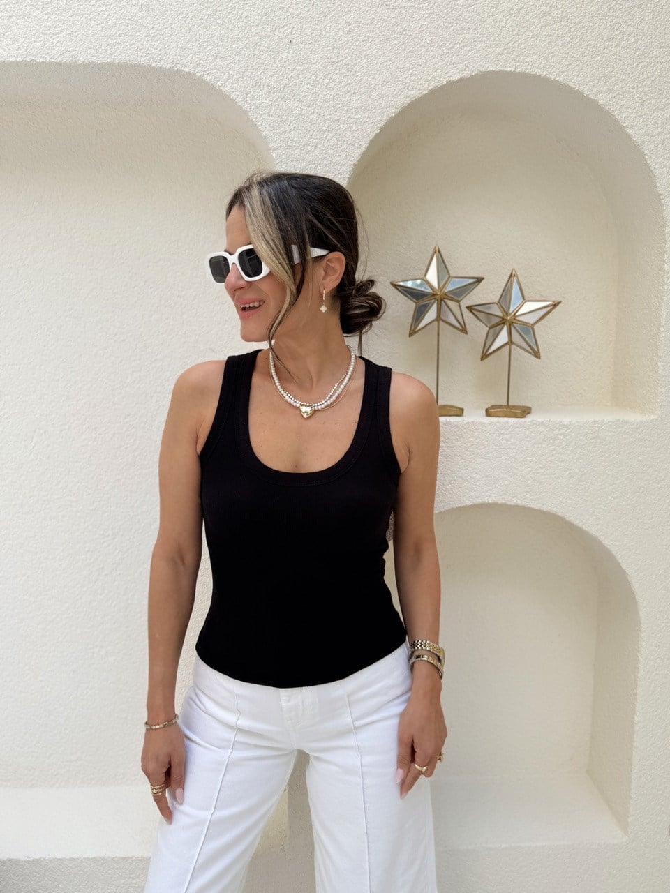 Nişantaşı Butik U YAKA FİTİLLİ BASİC SİYAH