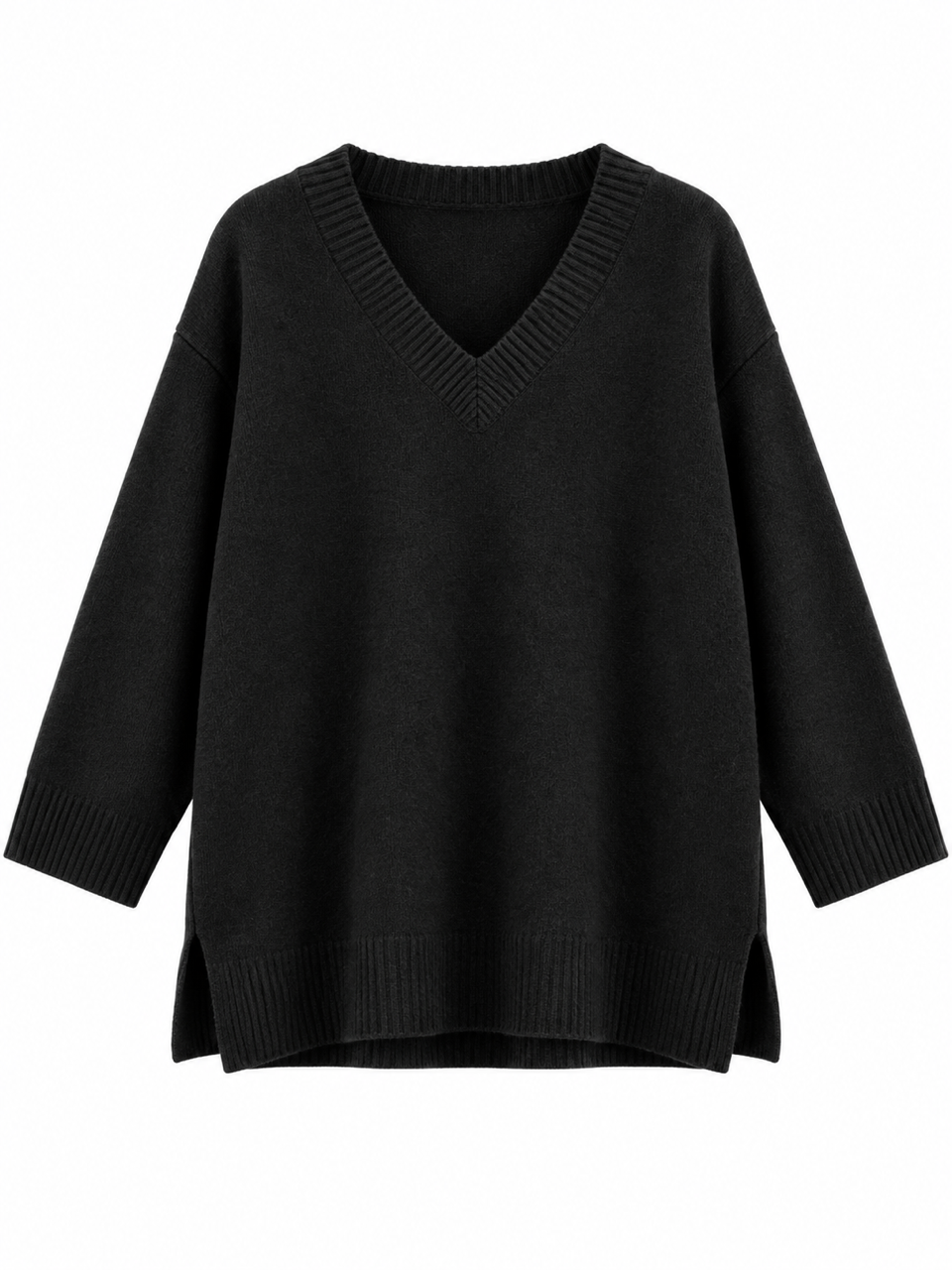 Nişantaşı Butik V YAKA SİYAH TRİKO KAZAK