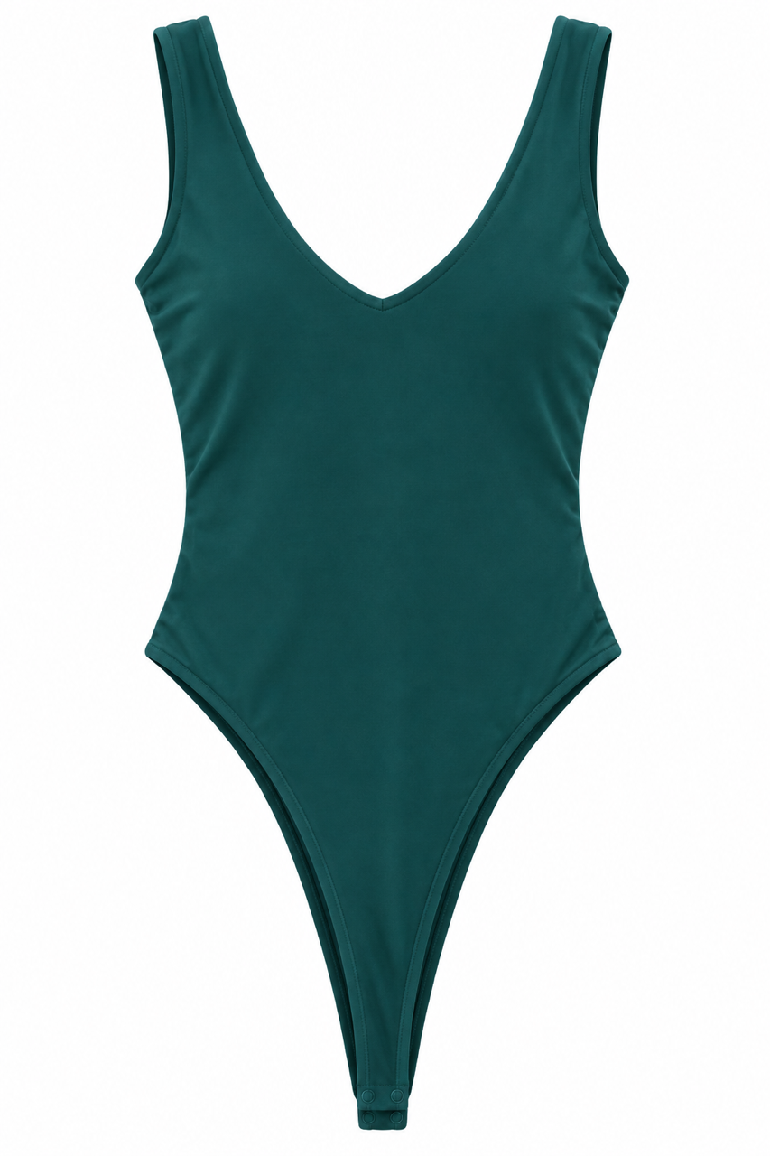 Nişantaşı Butik YAKA SIRT DETAY ZÜMRÜT YEŞİL BODYSUİT