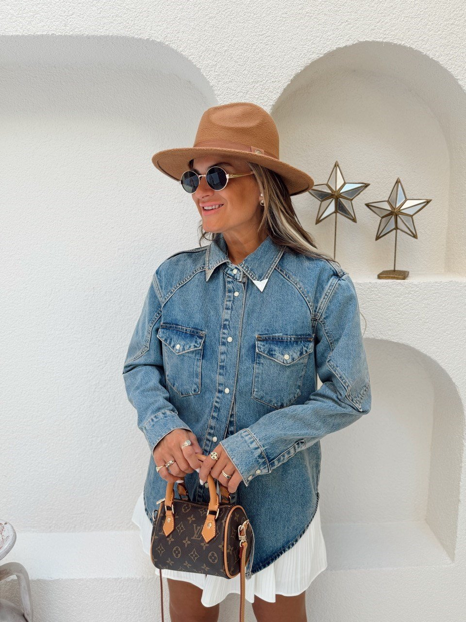 Nişantaşı Butik YAKA VE KOL DETAY YIKAMALI JEAN CEKET&GÖMLEK