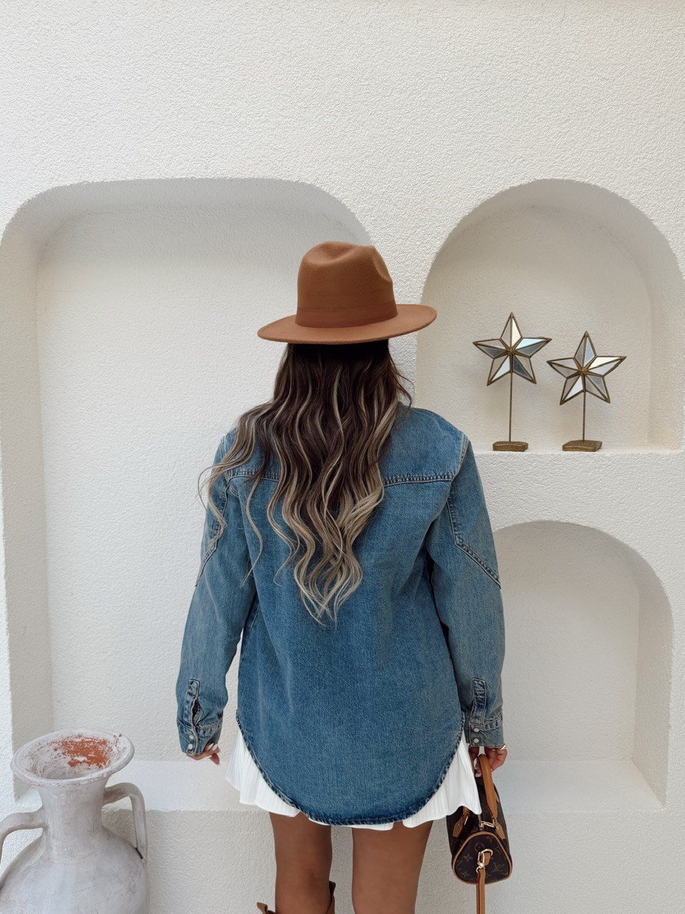 Nişantaşı Butik YAKA VE KOL DETAY YIKAMALI JEAN CEKET&GÖMLEK