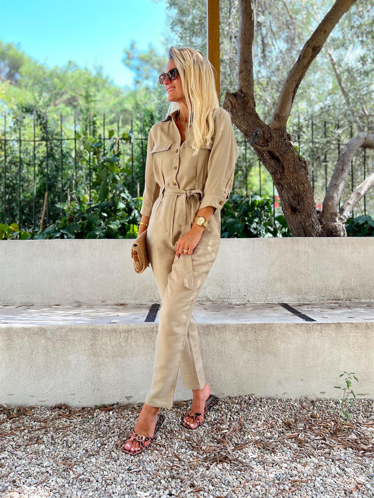 Nişantaşı Butik YARIM KOL BEJ KETEN TULUM