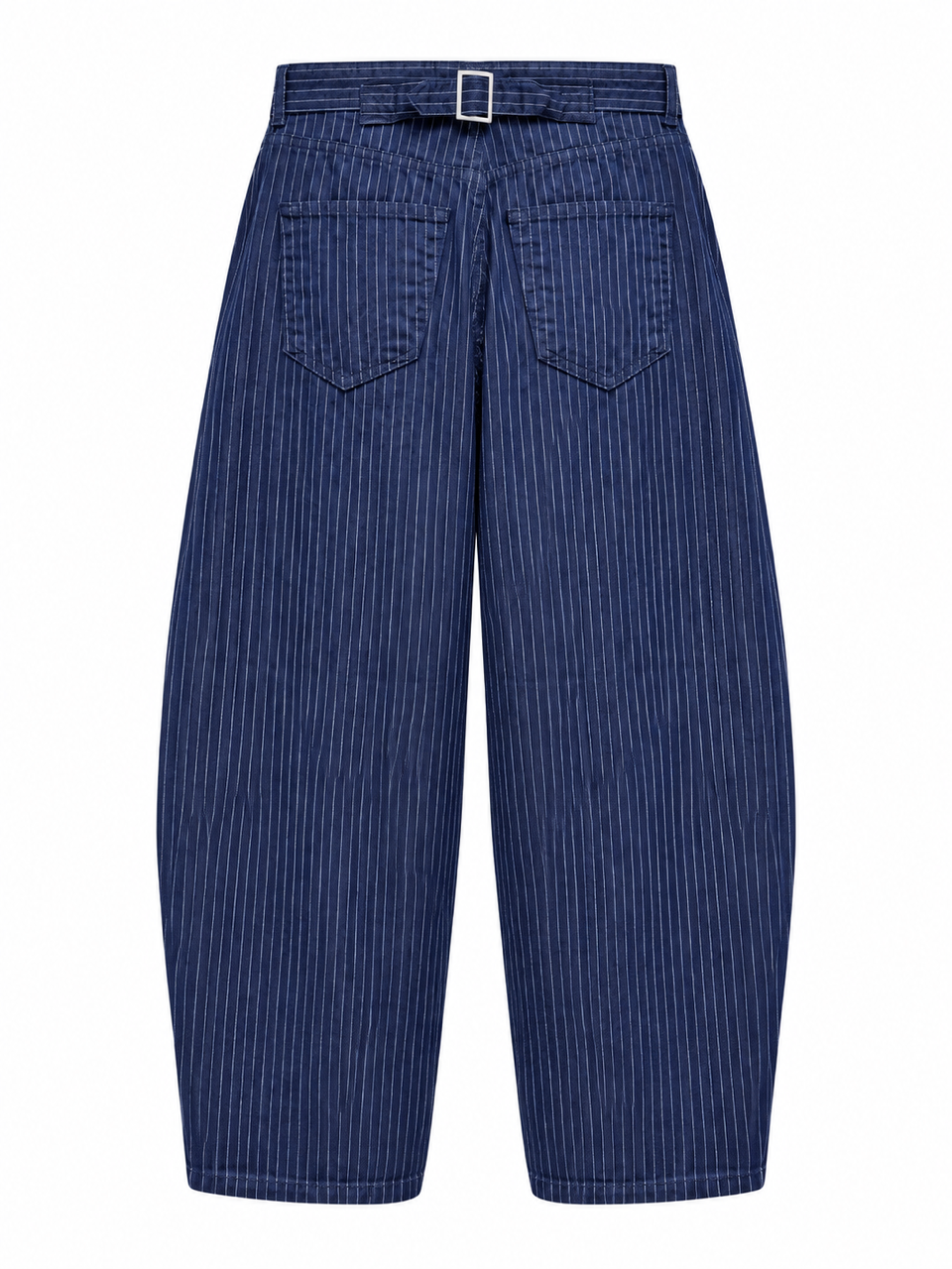 Nişantaşı Butik YÜKSEK BEL ÇİZGİLİ LACİVERT BALON JEAN