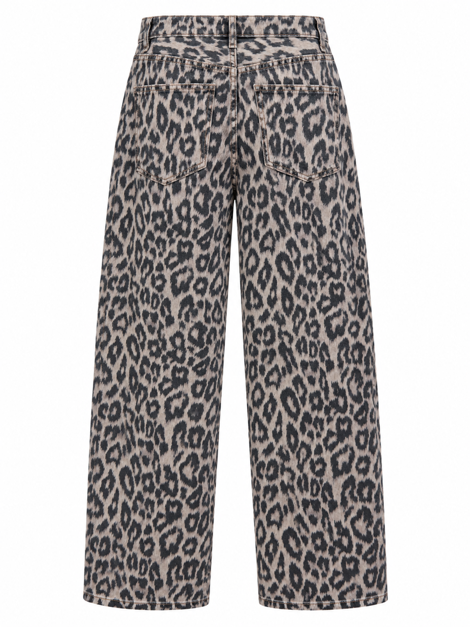 Nişantaşı Butik YÜKSEK BEL DİKİŞ DETAY BARREL LEOPAR JEAN