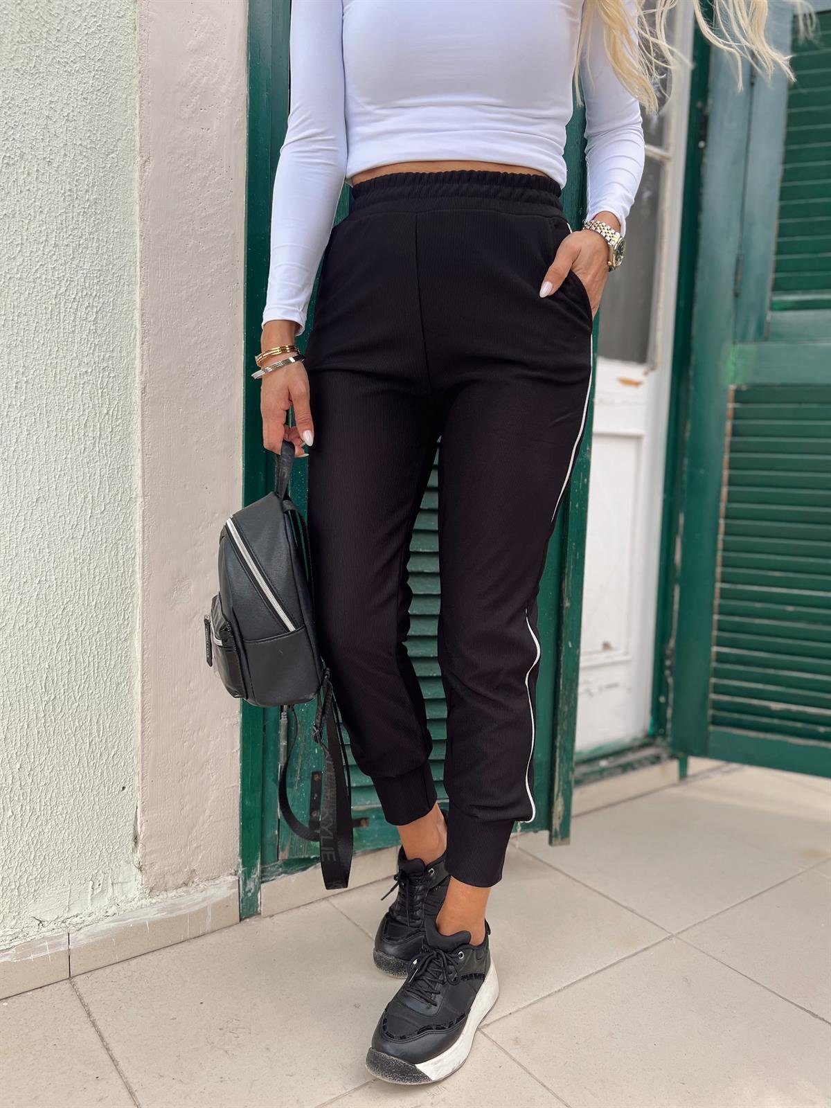 Nişantaşı Butik YÜKSEK BEL FERMUAR DETAY JOGGER PANTOLON