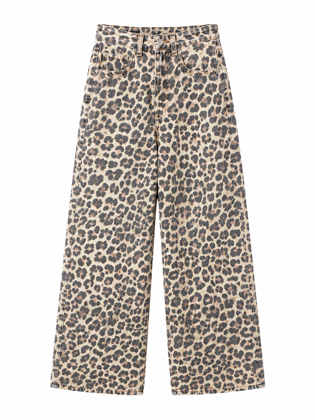 Nişantaşı Butik YÜKSEK BEL SOFT LEOPAR STRAİGHT FİT JEAN