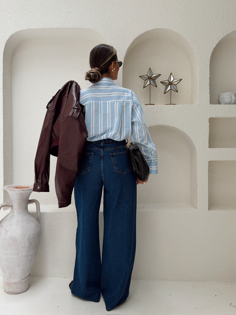 Nişantaşı Butik YÜKSEK BEL TENSEL JEAN PANTOLON MAVİ