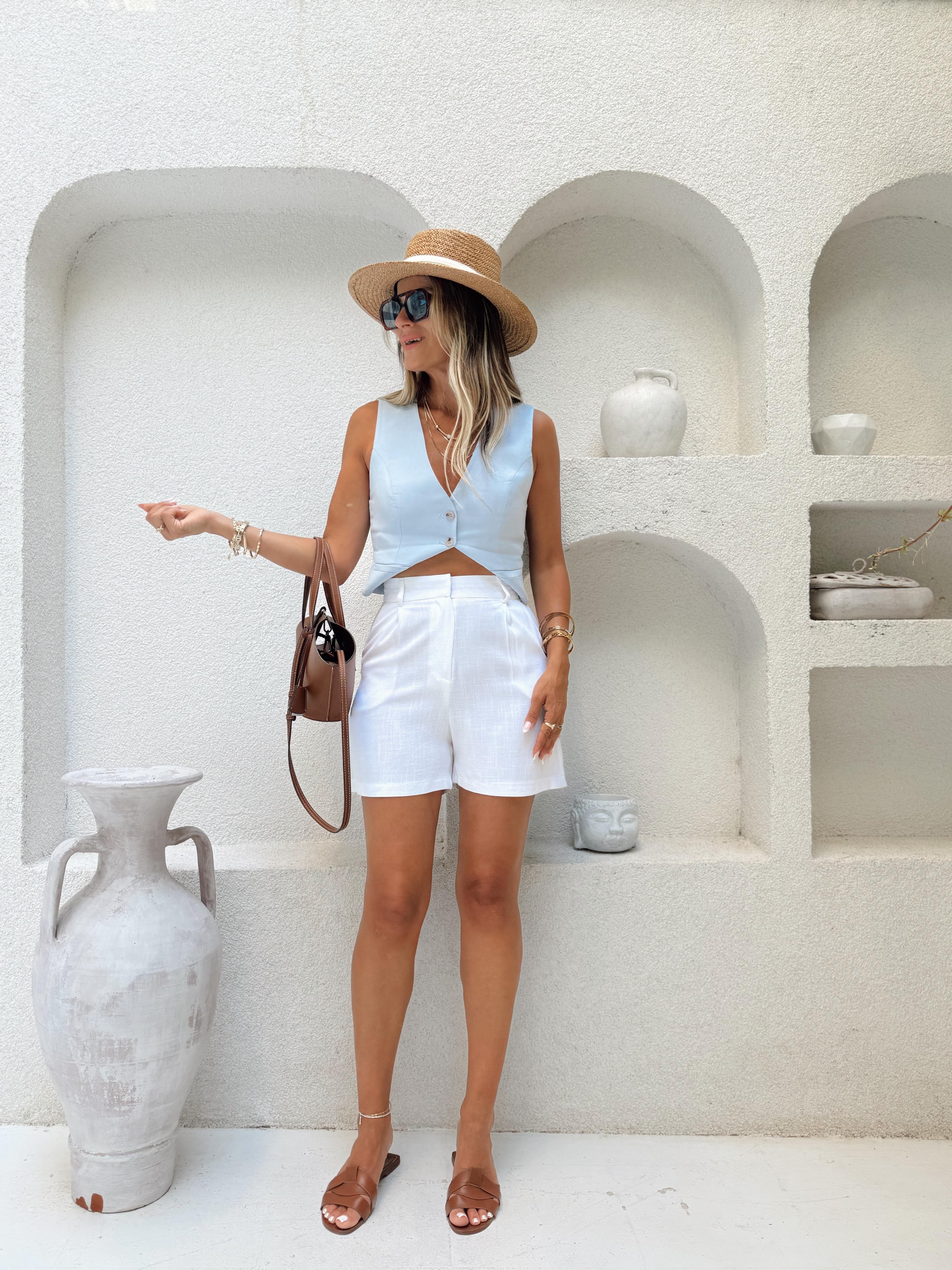 Nişantaşı Butik YÜKSEK BEL TİRİL SORT BEYAZ